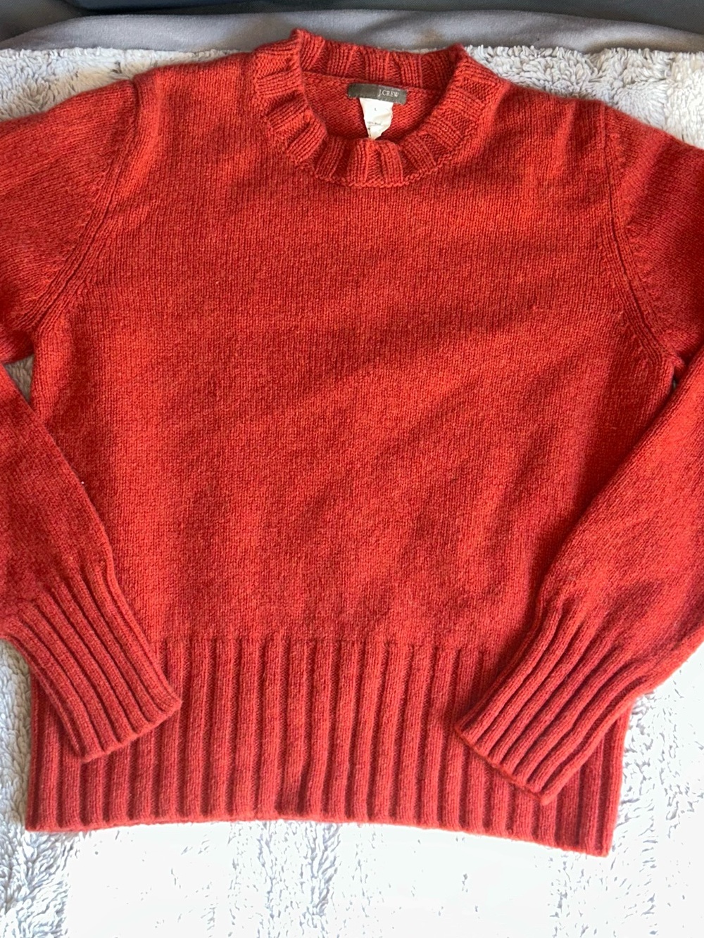 J. Crew Women's Large OrangeCrewneck Sweater 100% wool